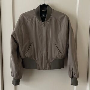 Zara Olive Green Bomber in Size XS